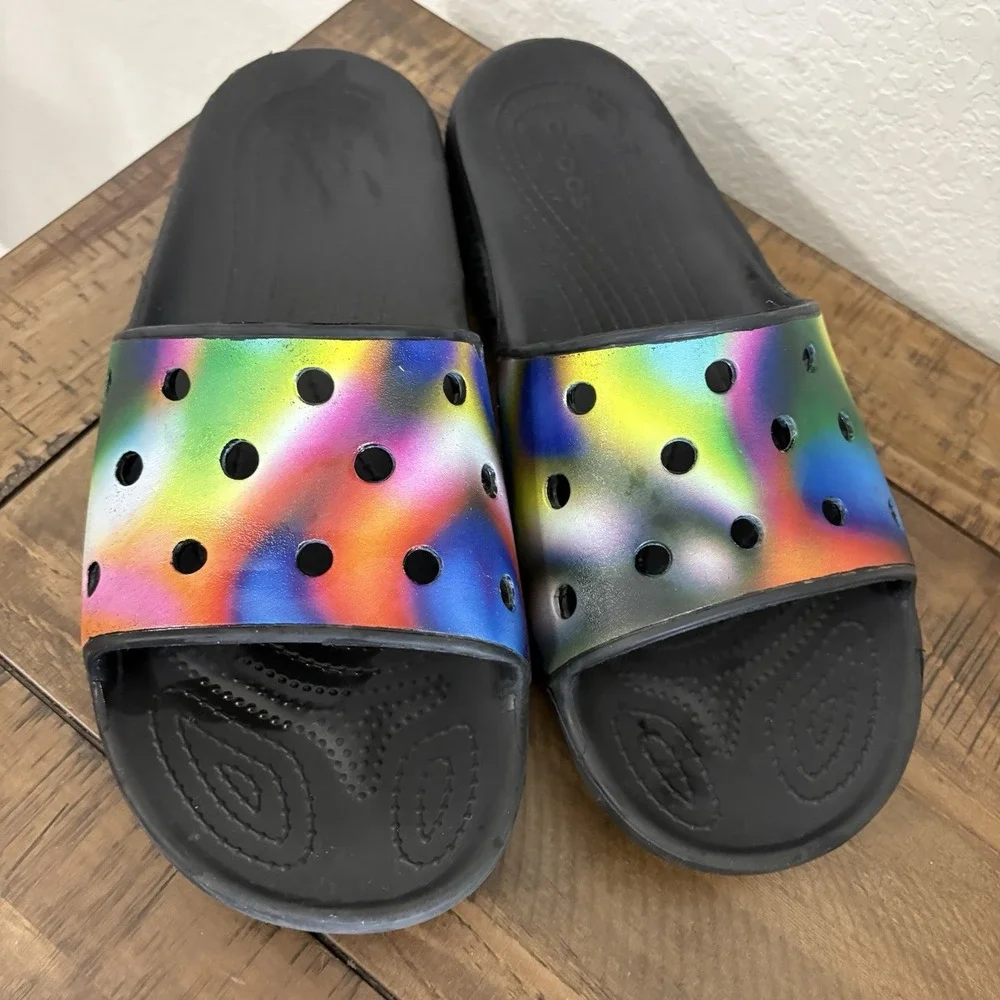 Crocs Classic Tie Dye Graphic Slide Sandal Mens Sz‎ 13